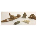 5 Inuit stone etc. carvings