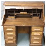 Antique S curve roll top desk