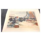 Pencil signed Henri Buron lithograph dated 1928-
