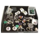 Group vintage sterling, etc jewelry