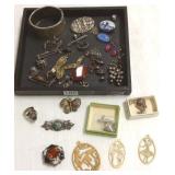 Group vintage sterling, etc jewelry