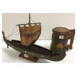 Norwegian 1939 wood stein with 17" bronze? Viking