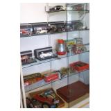 Group of toys, tractors, trains, die cast cars,