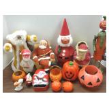 Group of vintage, etc. Santa & Halloween items