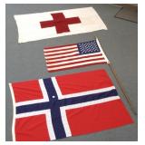 Vintage cloth Norwegian, American & Red Cross