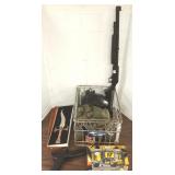 Group including die cast car, vintage telephone,