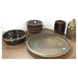 20" signed Robert Briscoe platter & group-