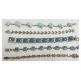 5 assorted sterling bracelets set with citrine,