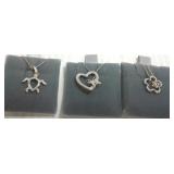 3- 10k gold & diamond necklaces- new, never worn