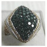 (R) 14k white gold ring set with 2.00 ctw blue