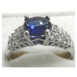 Vintage 14k white gold ring set with cabochon
