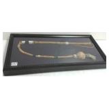 Bead & leather flip flop club in display case