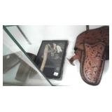Case with bone & metal artifacts, leather belt &