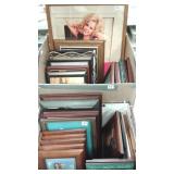 Large group of vintage, etc. framed pinups prints