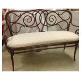 Bentwood upholstered settee