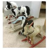 4 vintage, etc. rocking horses