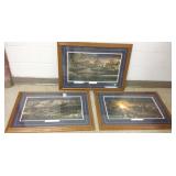 3 framed Redlin prints