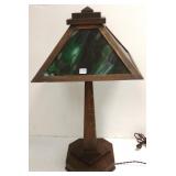 Arts & Crafts mission oak table lamp approx. 30"