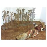 Artist signed metal southwest candelabra - 24" &