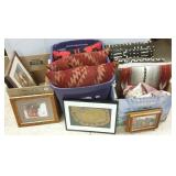 Group of woven pillows & small Southwest artworks