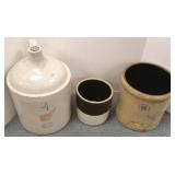 3 pieces stoneware including Red Wing