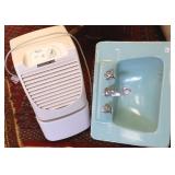Dehumidifier & a vintage aqua sink