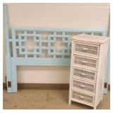 Painted 5-drawer narrow chest & a mod painted