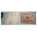 2 antique handmade oriental rugs approx 4
