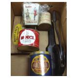Tobacco items including Enterprise cutter, tins,