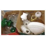 Group of assorted glass light shades