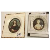 2 antique miniature framed portraits