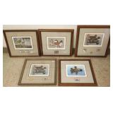 5 framed duck stamp prints including Bateman