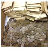 Large group of wheat pennies 1910- 1950s