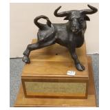 12" bronze bull figure