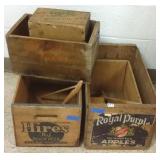 Group of advertising crates including Remington,