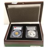 Set including 1 Panda 1/10 oz. gold coin &