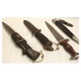 3rd Reich knife & sheath, bayonet & a knife