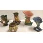 5 Roseville vases- dahlrose, freesia, etc