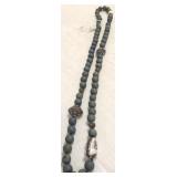 34" druse bead necklace with pearl accents