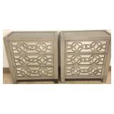 2 mirrored front mod 3-drawer chests