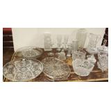 Group of assorted crystal bowls, pitcher, etc.