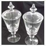 Pair of 15" signed Val St. Lambert covered