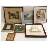 Group of small framed items