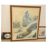 3 Eddene Bakker artworks including large oil on