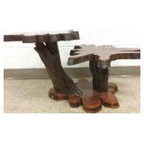 2-tier wood slab table