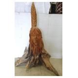 42" carved wood sculpture of Native American