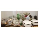Group of assorted glassware & light fixtures