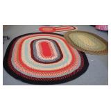 4 assorted braided rugs