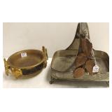 Gilt bronze bowl & silverplated basket