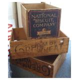 2 antique Cream of Wheat crates & a National